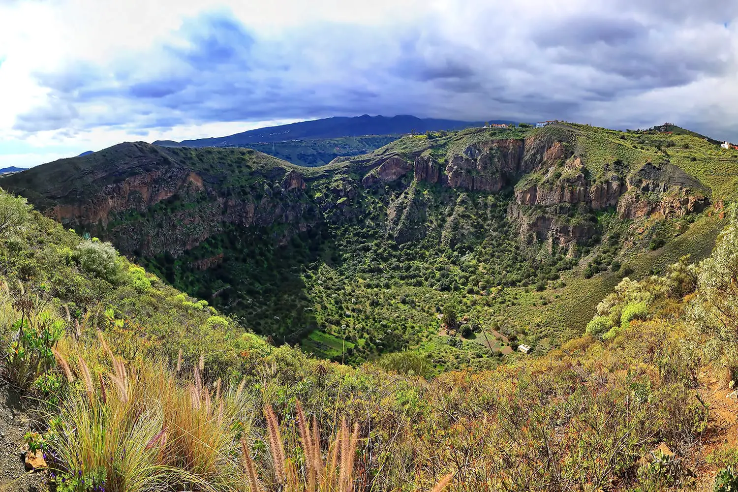 Bandama Crater is an extinct volcano on Gran Canaria, Canary Islands, Spain