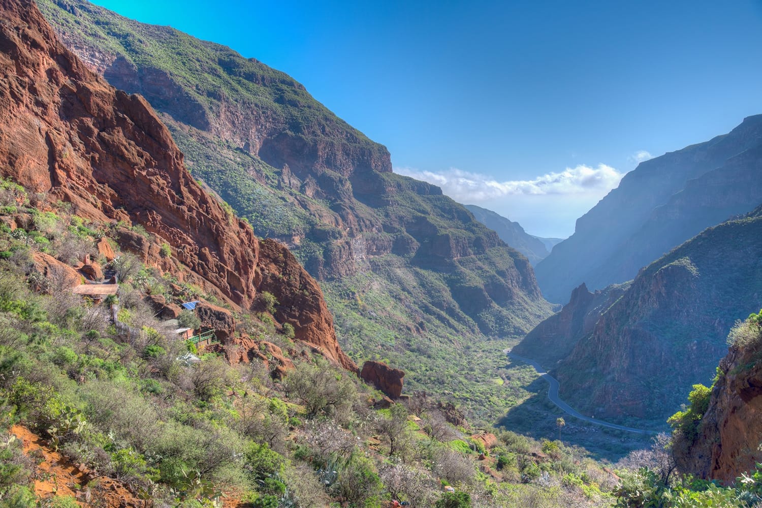 Barranco de Guayadeque valley at Gran Canaria, Canary islands, Spain.