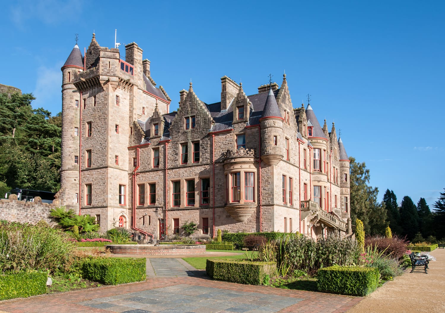 Belfast castle. Tourist attraction on the slopes of Cavehill Country Park in Belfast, Northern Ireland