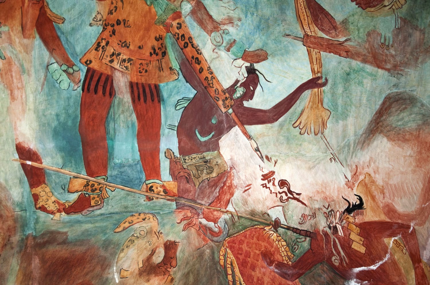 Τοιχογραφία των Μάγια από το Bonampak 03 Τοιχογραφία Αντίγραφο της αρχικής τοιχογραφίας που βρέθηκε στο "The Temple of the Murals" σε έναν αρχαίο αρχαιολογικό χώρο των Μάγια που ονομάζεται Bonampak στην Τσιάπας του Μεξικού