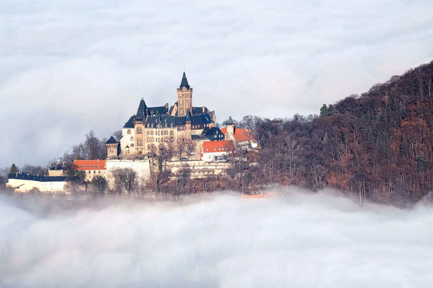 Castle above the clouds in Wernigerode 