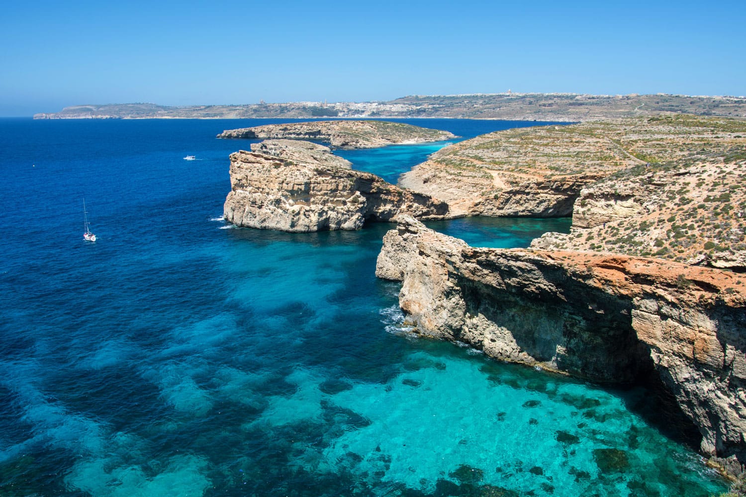Comino island of the Maltese archipelago between the islands of Malta and Gozo in the Mediterranean Sea