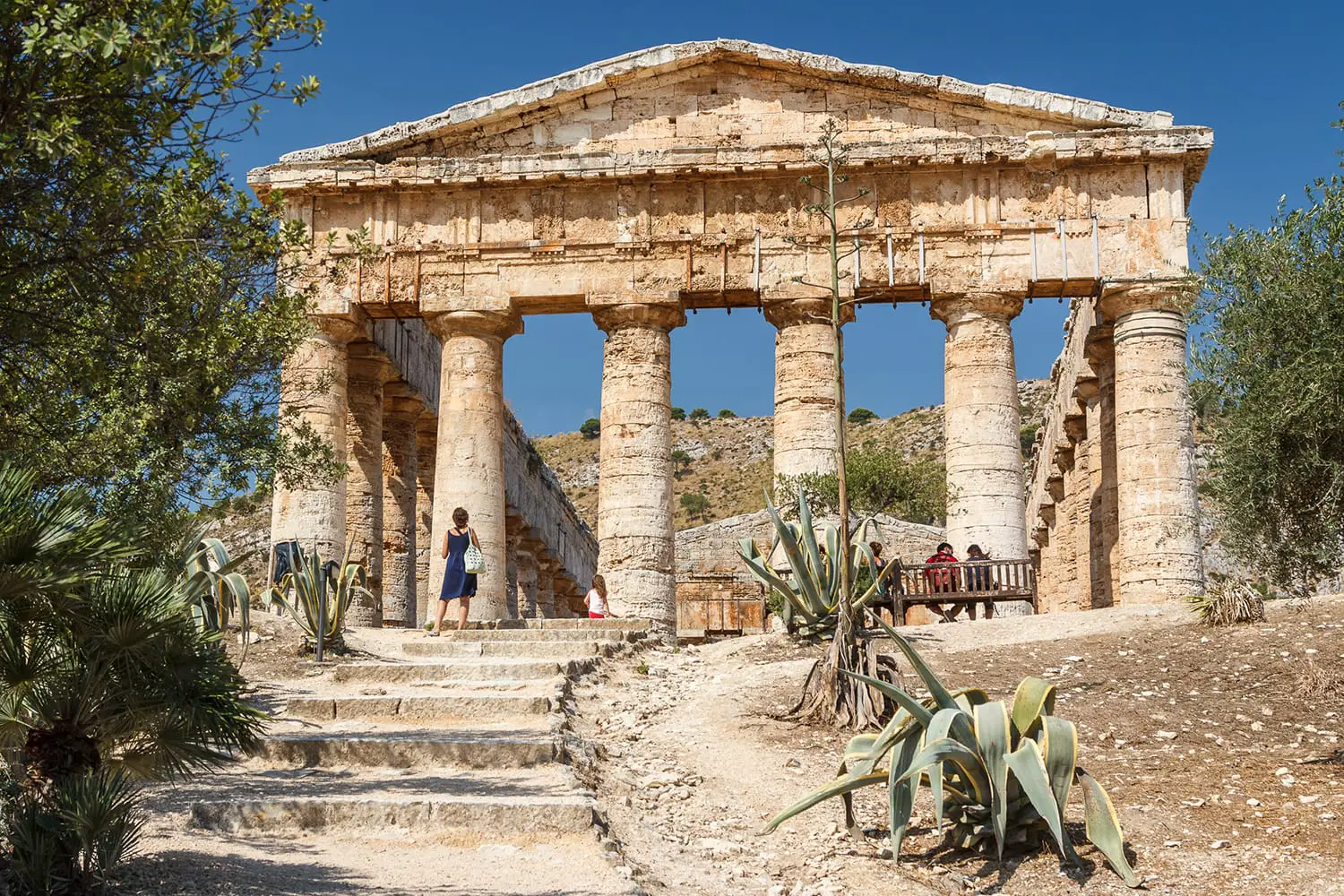 Greek temple in the ruins of the ancient city of Segesta, Sicily, Italy