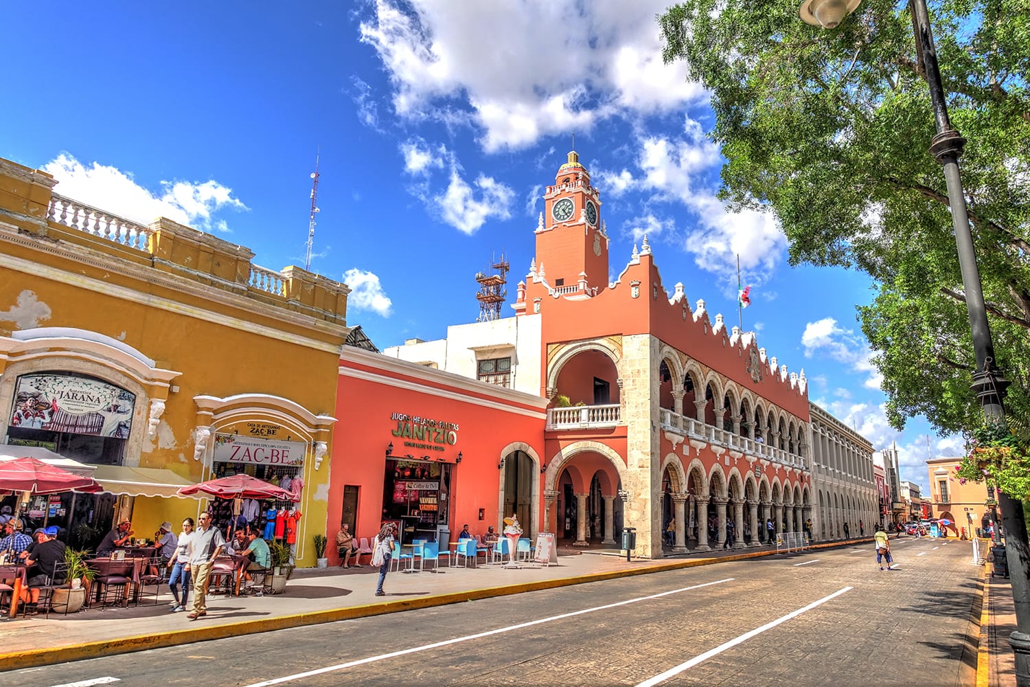 Buildings in the historical center of Merida, Mexico