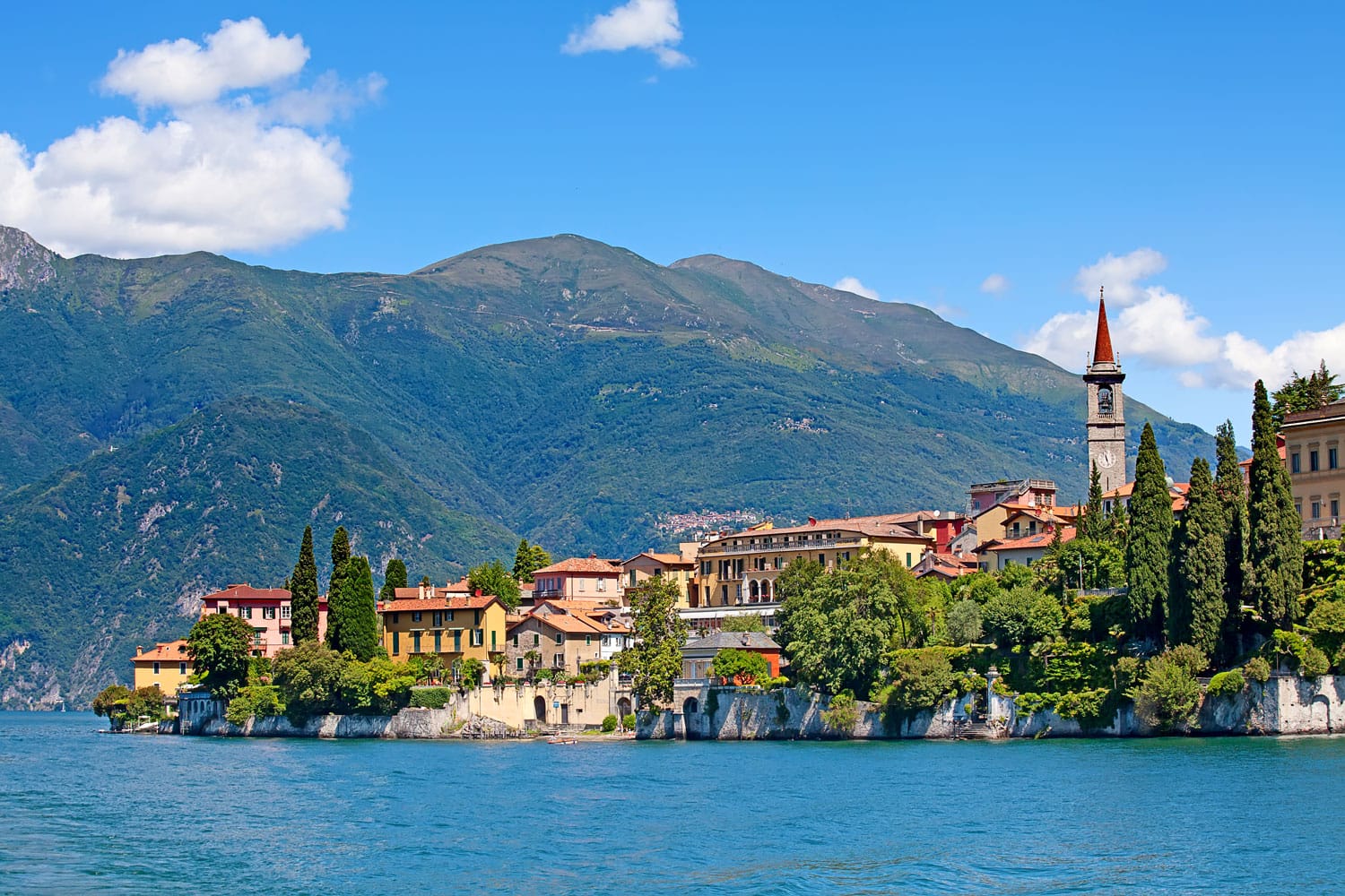 Panoramic view of Varenna town on Lake Como, Italy