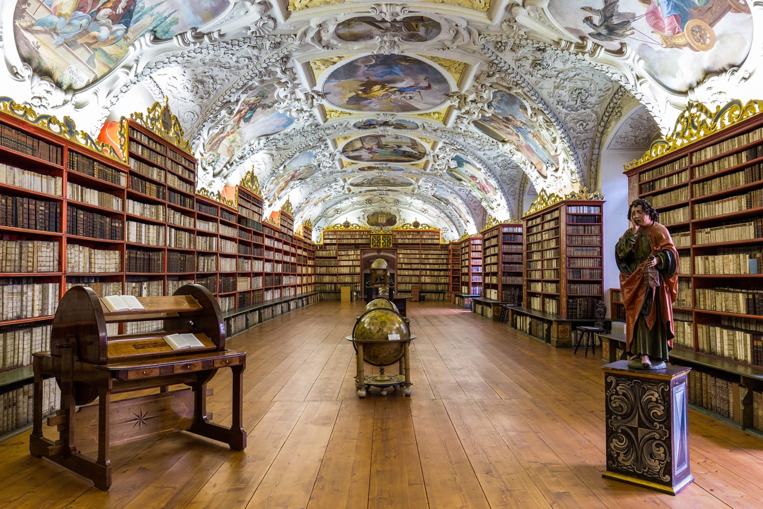 Historical library of Strahov Monastery in Prague,