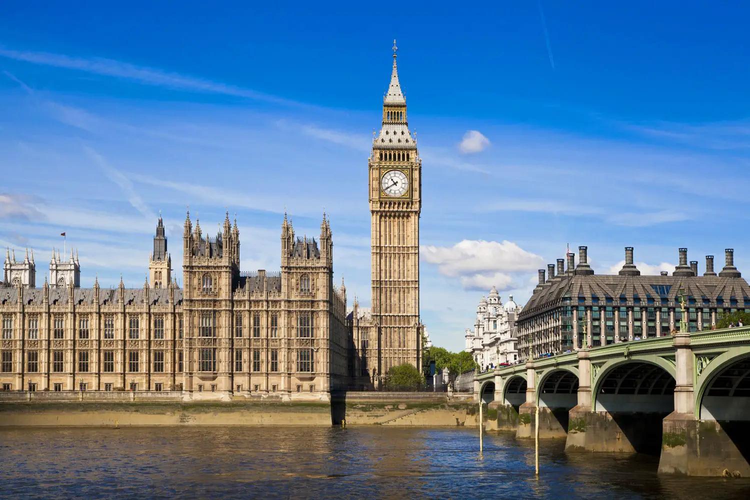 Big Ben και σπίτια του Κοινοβουλίου στον ποταμό Τάμεση, Λονδίνο ΗΒ