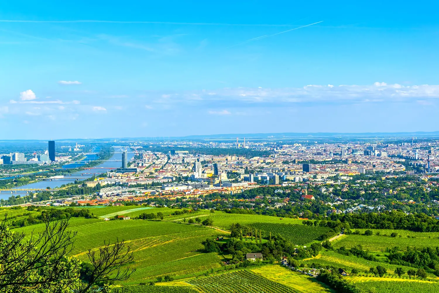 panorama view of vienna taken from the kahlenberg hill in austria