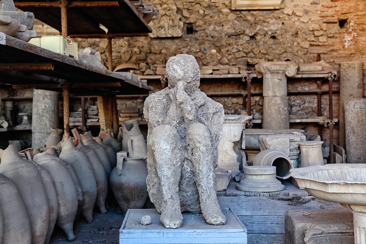 Molded body in Pompeii, Campania, Italy