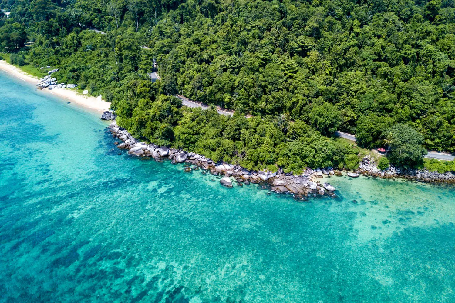 Pulau Tioman in Malaysia seen from a drone