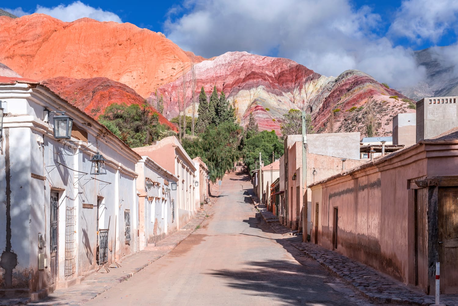 Purmamarca town and colorful mountains