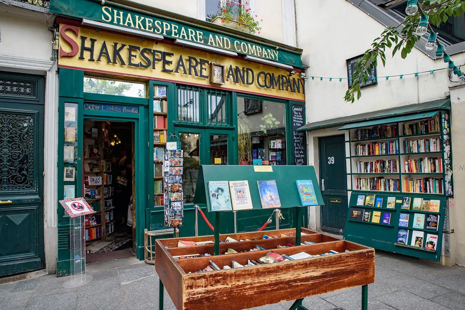 Shakespeare and Company, the famous English-language bookstores in Paris, France