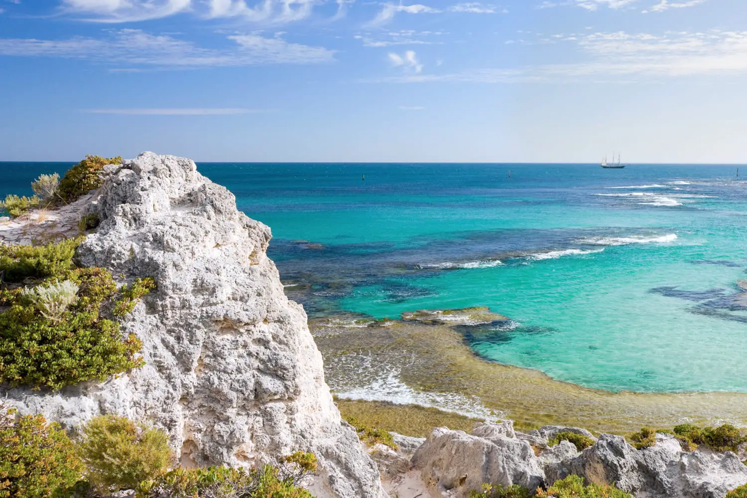 Scenic view over the shore of Rottnest island, Australia