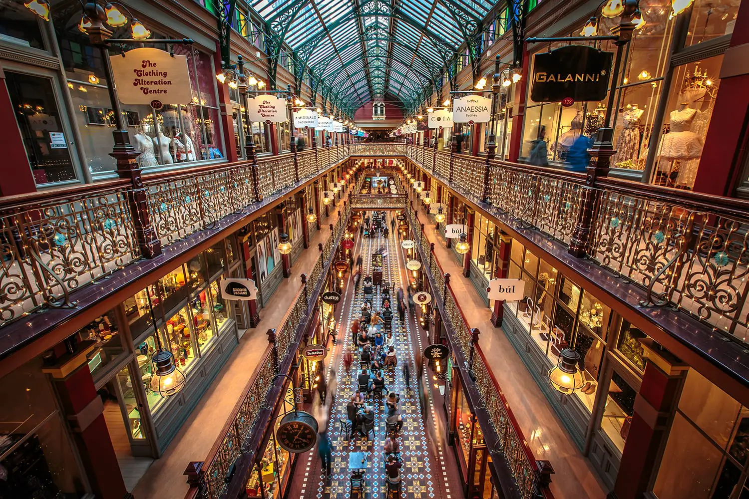The Strand Arcade in the middle of a busy day in Sydney CBD, Australia.