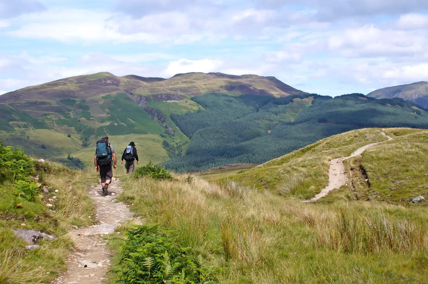 Hikers at The West Highland Way in Scotland, UK