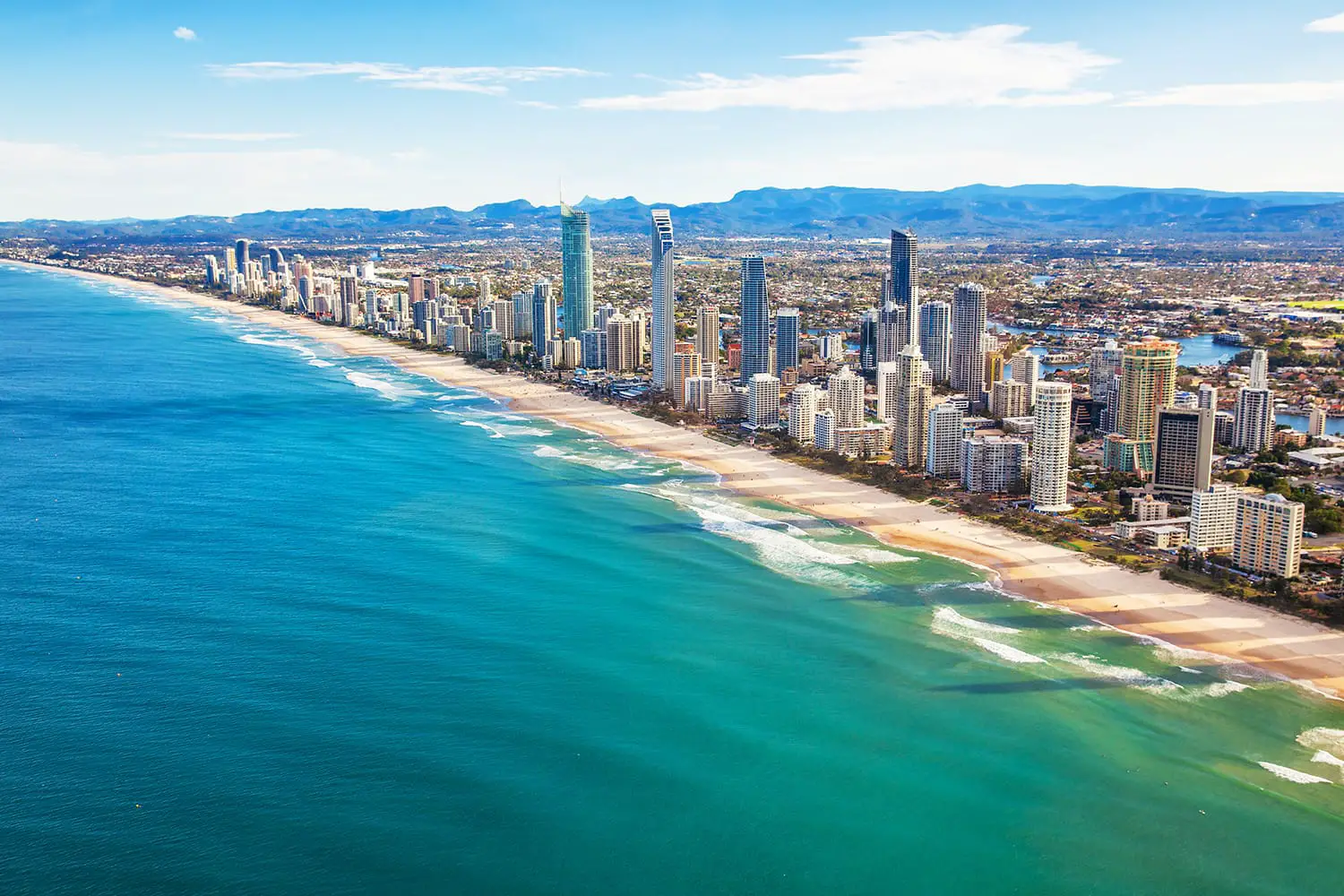 Aerial view of Surfers Paradise on the Gold Coast, Queensland, Australia