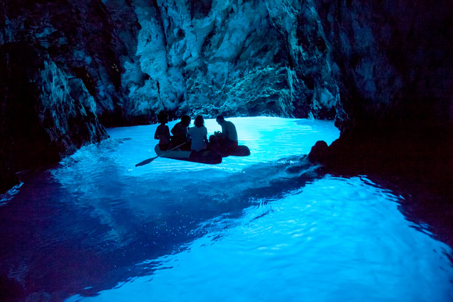 The Blue Cave is one of Croatia's natural wonders, located on the eastern side of island Bisevo. The cave receives more than 90,000 tourist visits every year