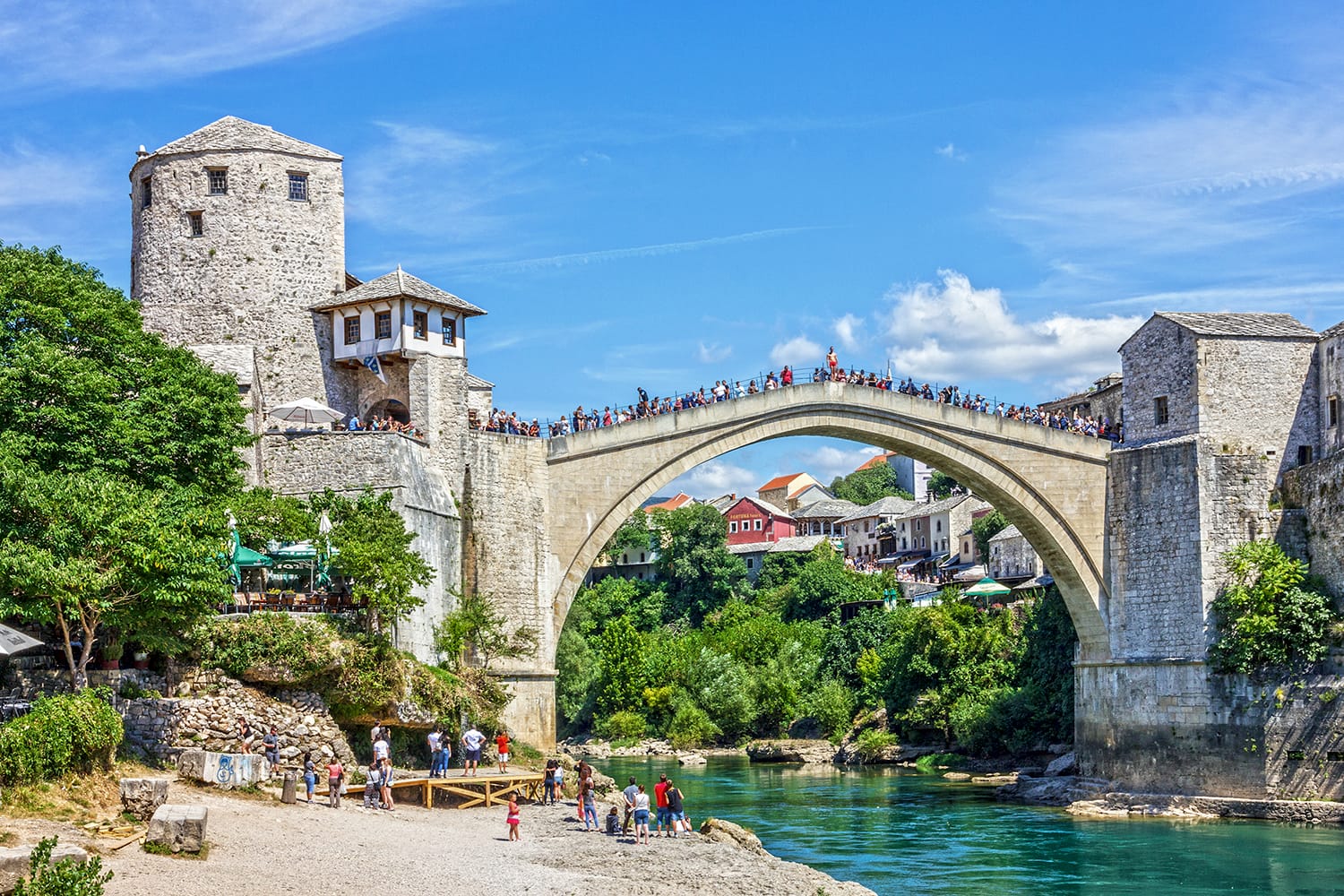 Mostar bridge view in Bosnia and Herzegovina