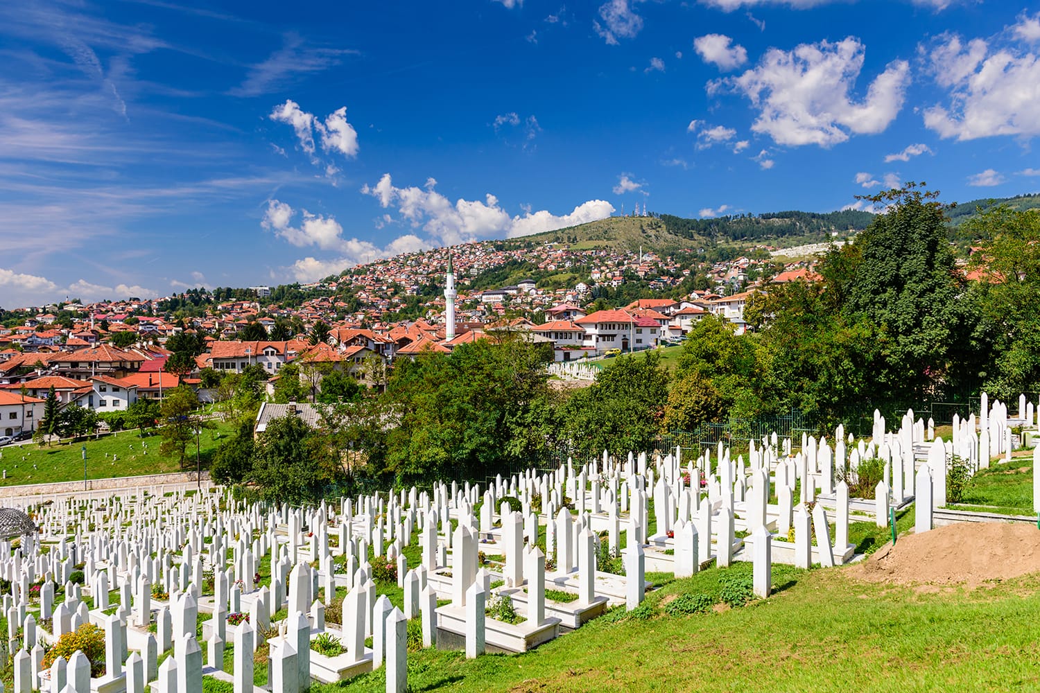 Cemetery in Sarajevo, capital city of Bosnia and Herzegovina