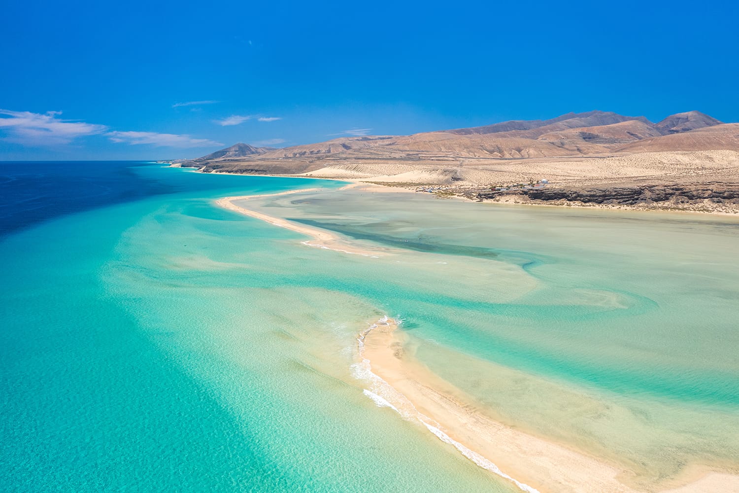 Aerial view of coast in Fuerteventura, Canary Islands