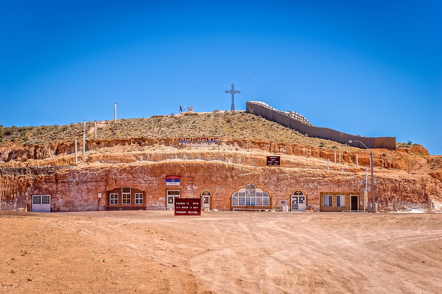 Underground Serbian Church. Coober Pedy is an opal mining town and known for its underground dwellings, built against the heat, known as dugouts. Australia.