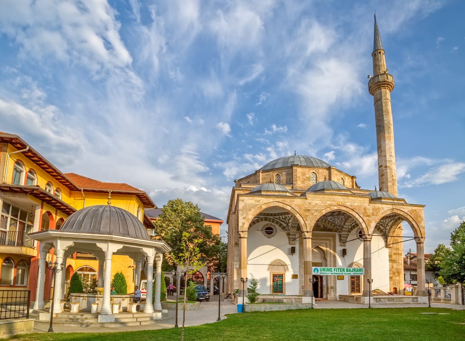 Fatih Mosque is the main city mosque in Pristina Kosovo