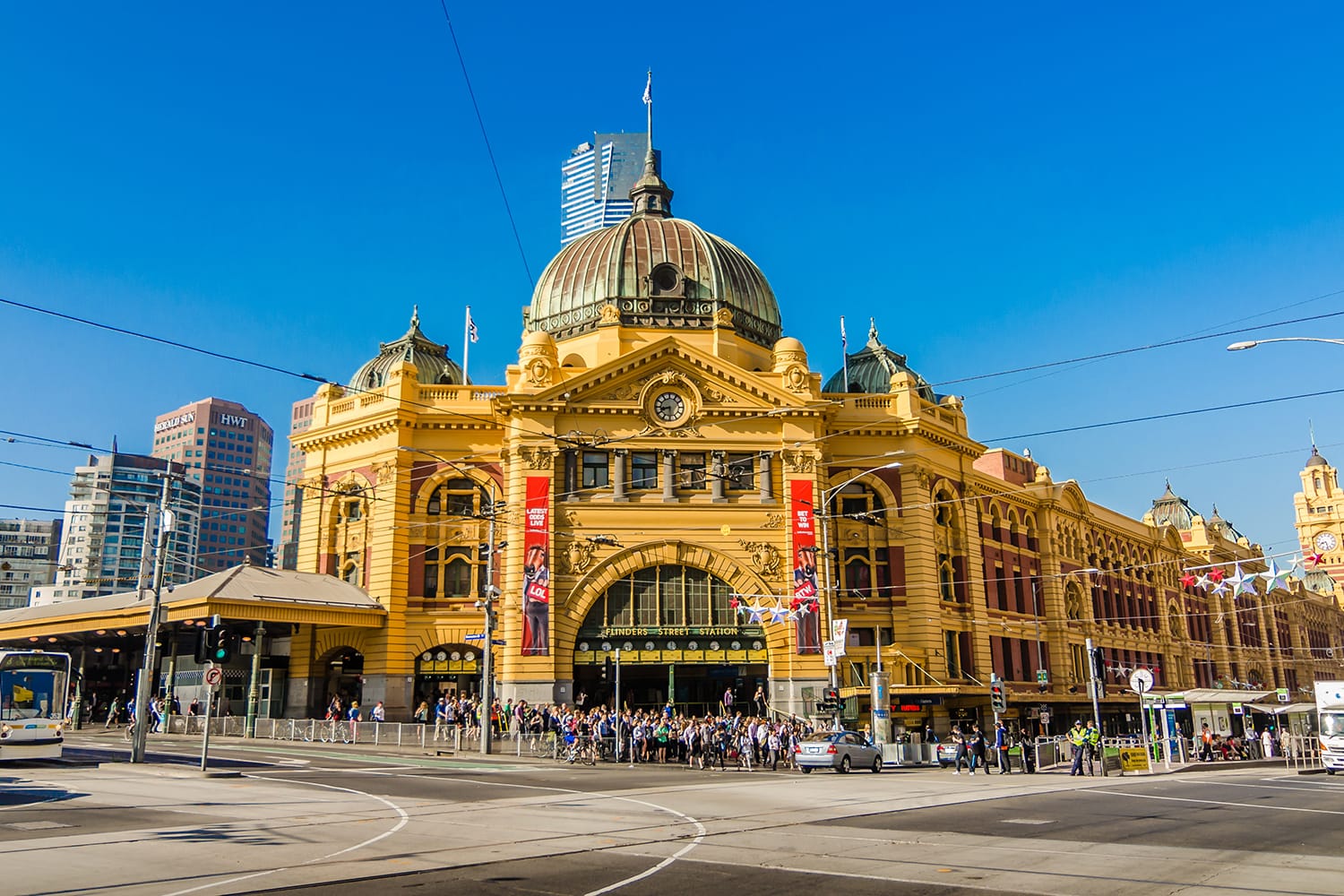 Flinders Street Station is the biggest station in Melbourne, Australia