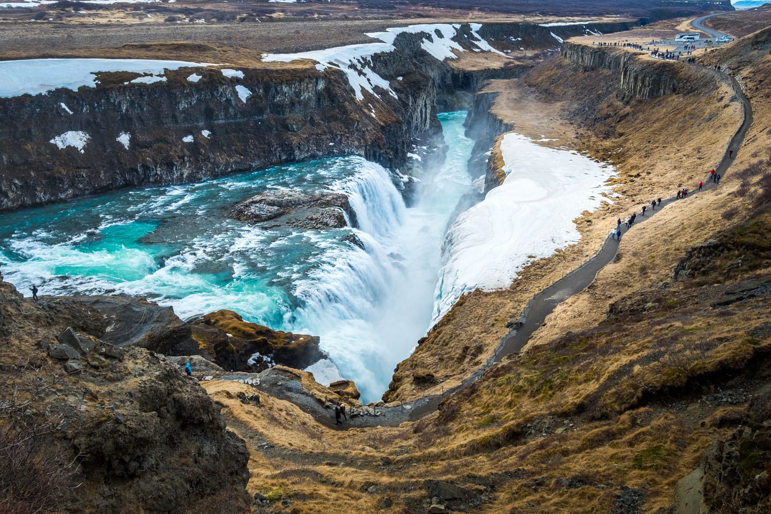 Gullfoss is a waterfall located in southwest Iceland