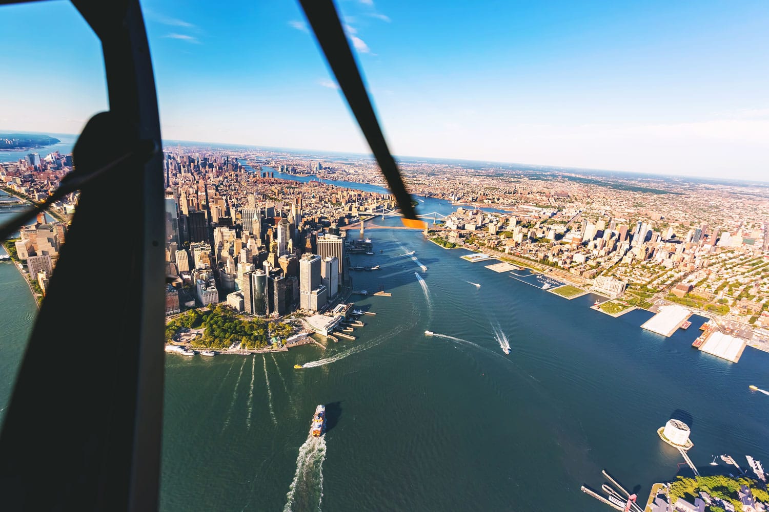 Αεροφωτογραφία της κάτω Μανχάταν της Νέας Υόρκης και του ποταμού Hudson