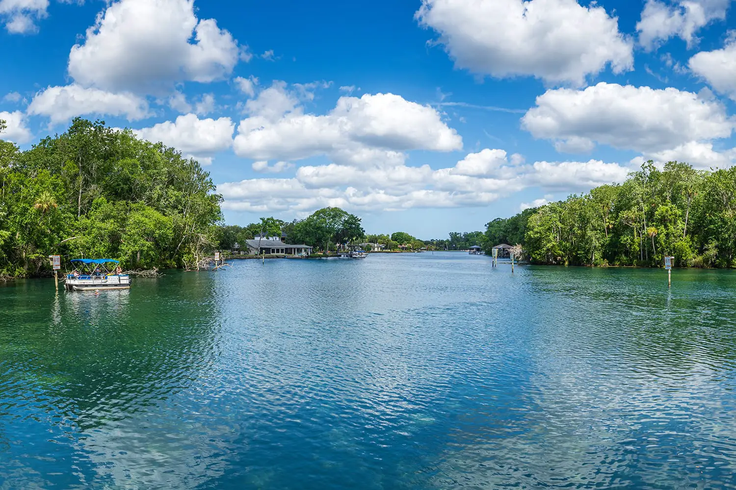 Panorama of the Homosassa River from Ellie Schiller Homosassa Springs Wildlife State Park, Florida, USA