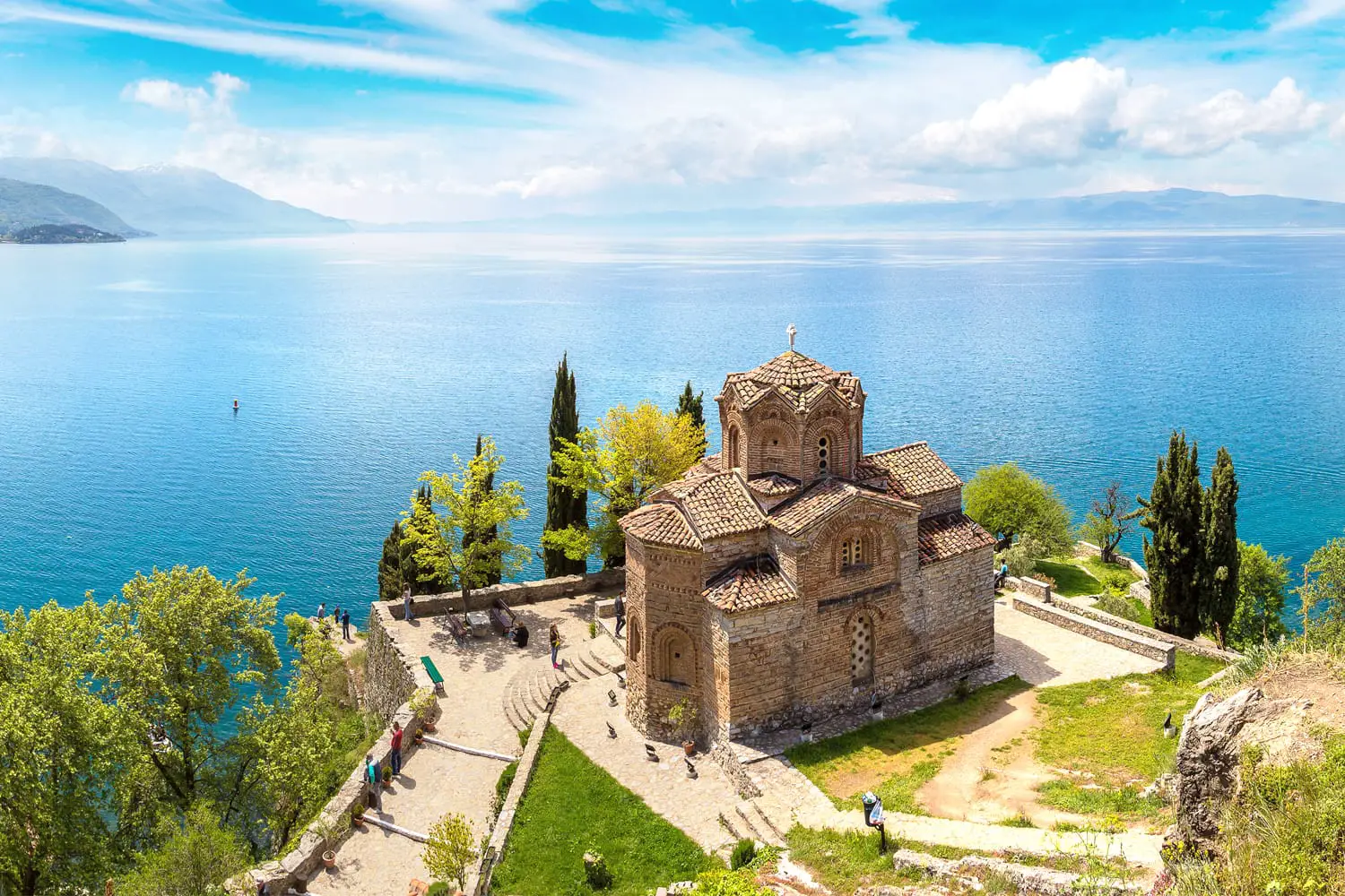 Jovan Kaneo church in Ohrid in a beautiful summer day, Republic of Macedonia