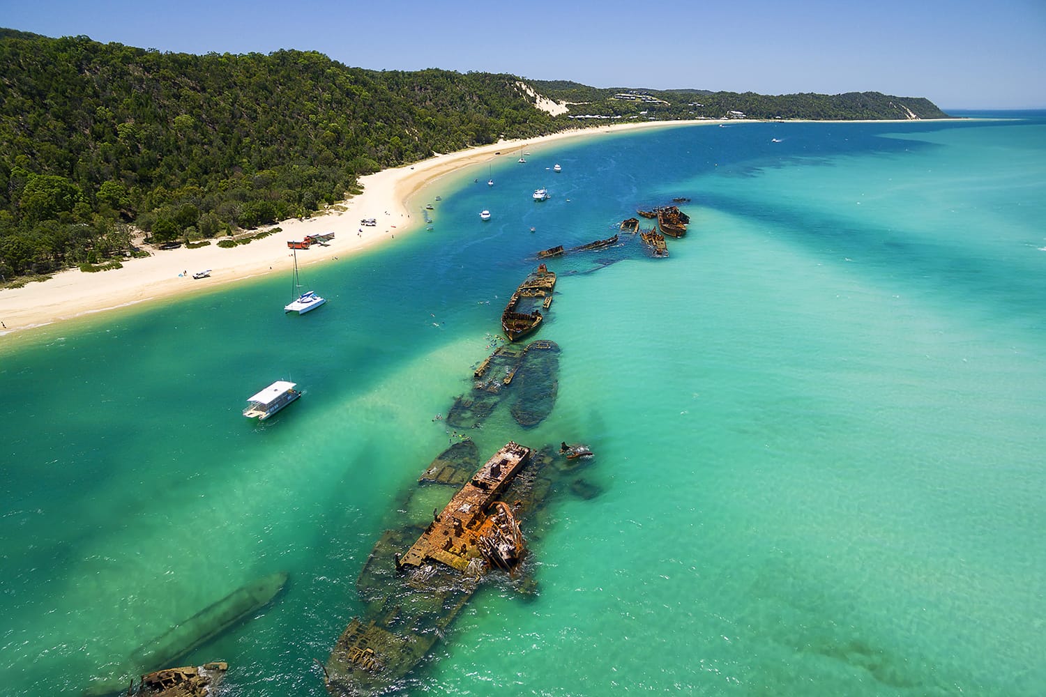 Tangalooma Wrecks near Moreton Island, Australia