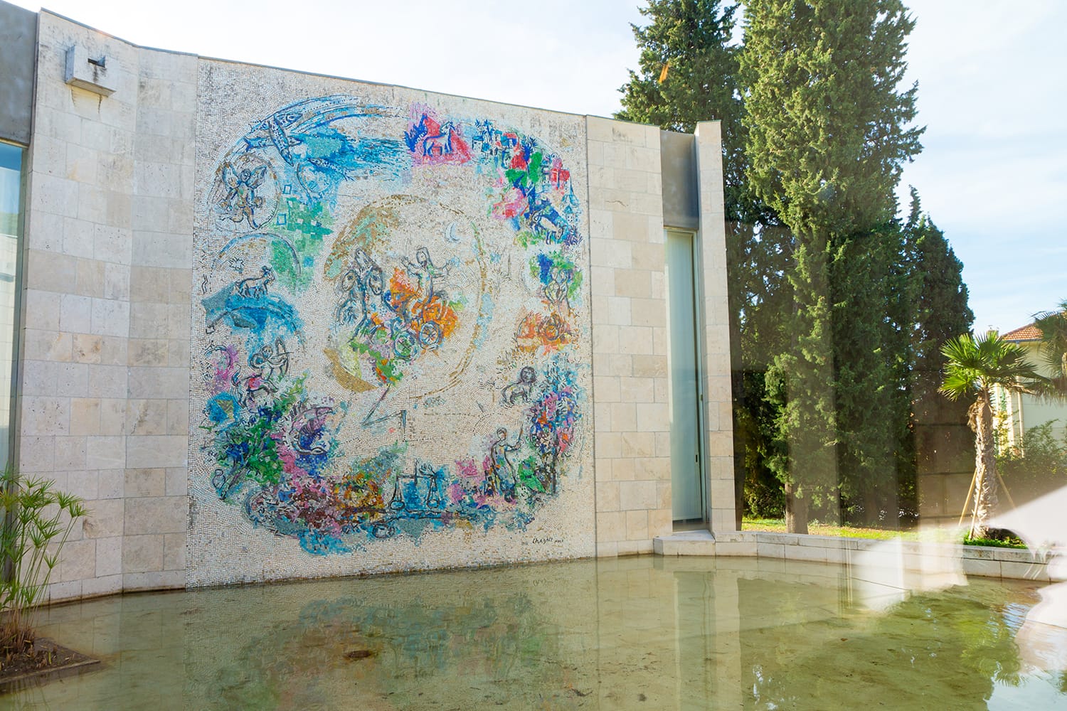 Mosaic of Marc Chagall in the garden of Museè National March Chagall
