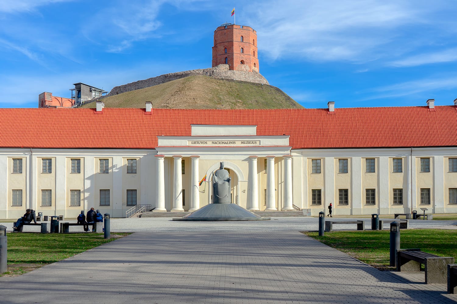 View to Vilnius city with National Museum of Lithuania and Gediminas tower