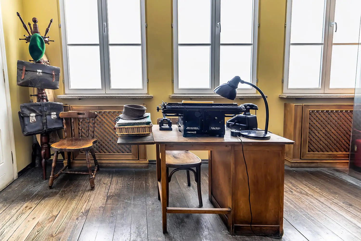 Original office used by Oskar Schindler secretary to write the Oskar Schindler's list. On display in Oskar Schindler's Enamel factory museum in Krakow, Poland