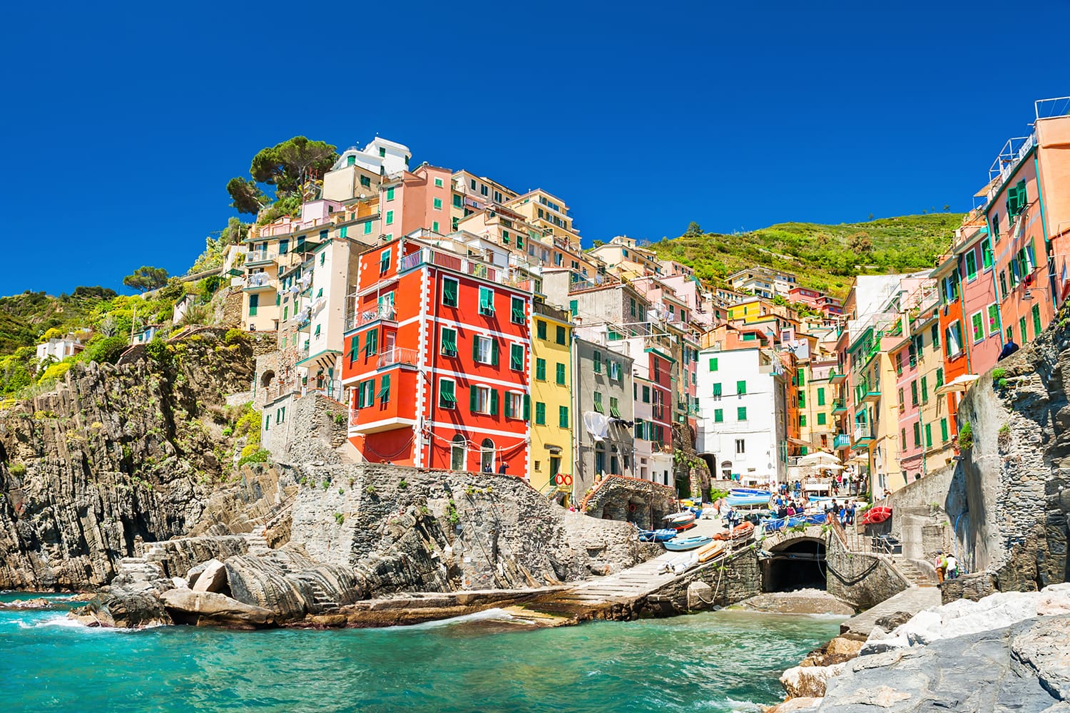 Beautiful view of Riomaggiore, Cinque Terre national park, Liguria, Italy