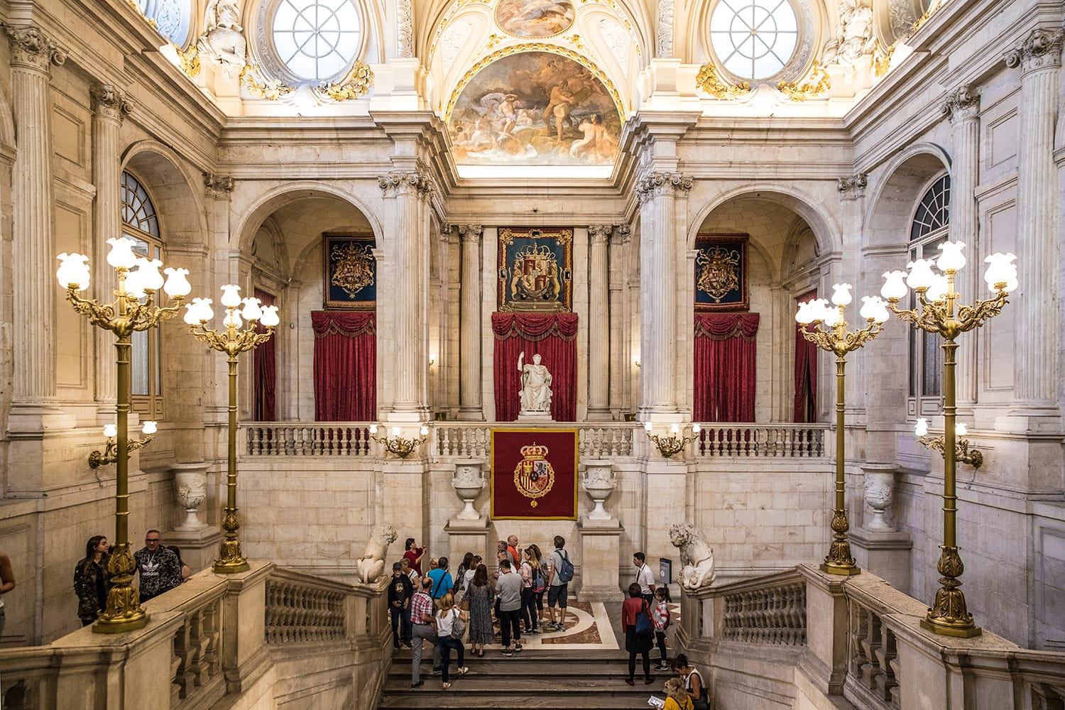 Staircase in the Royal Palace in Madrid, Spain