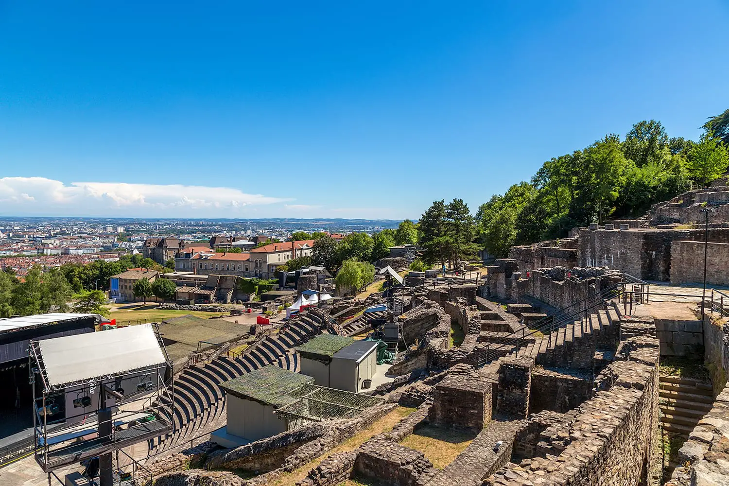 Ruins of the Ancient Theatre of Fourviere hill in Lyon France