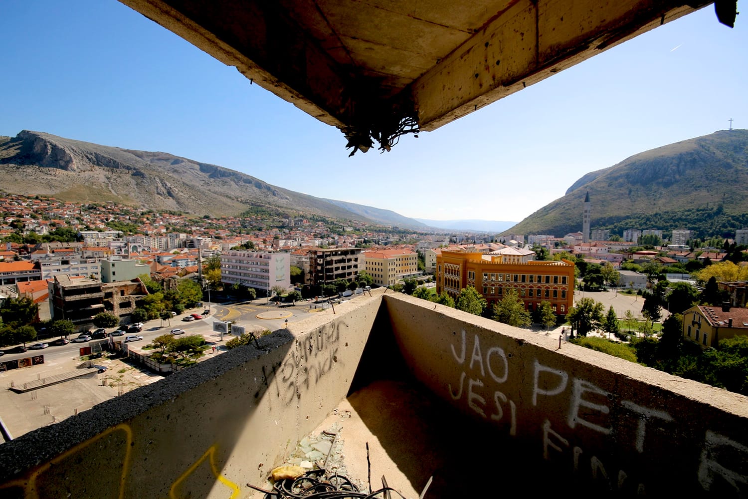 View from abandoned Sniper tower in Mostar, Bosnia & Herzegovina