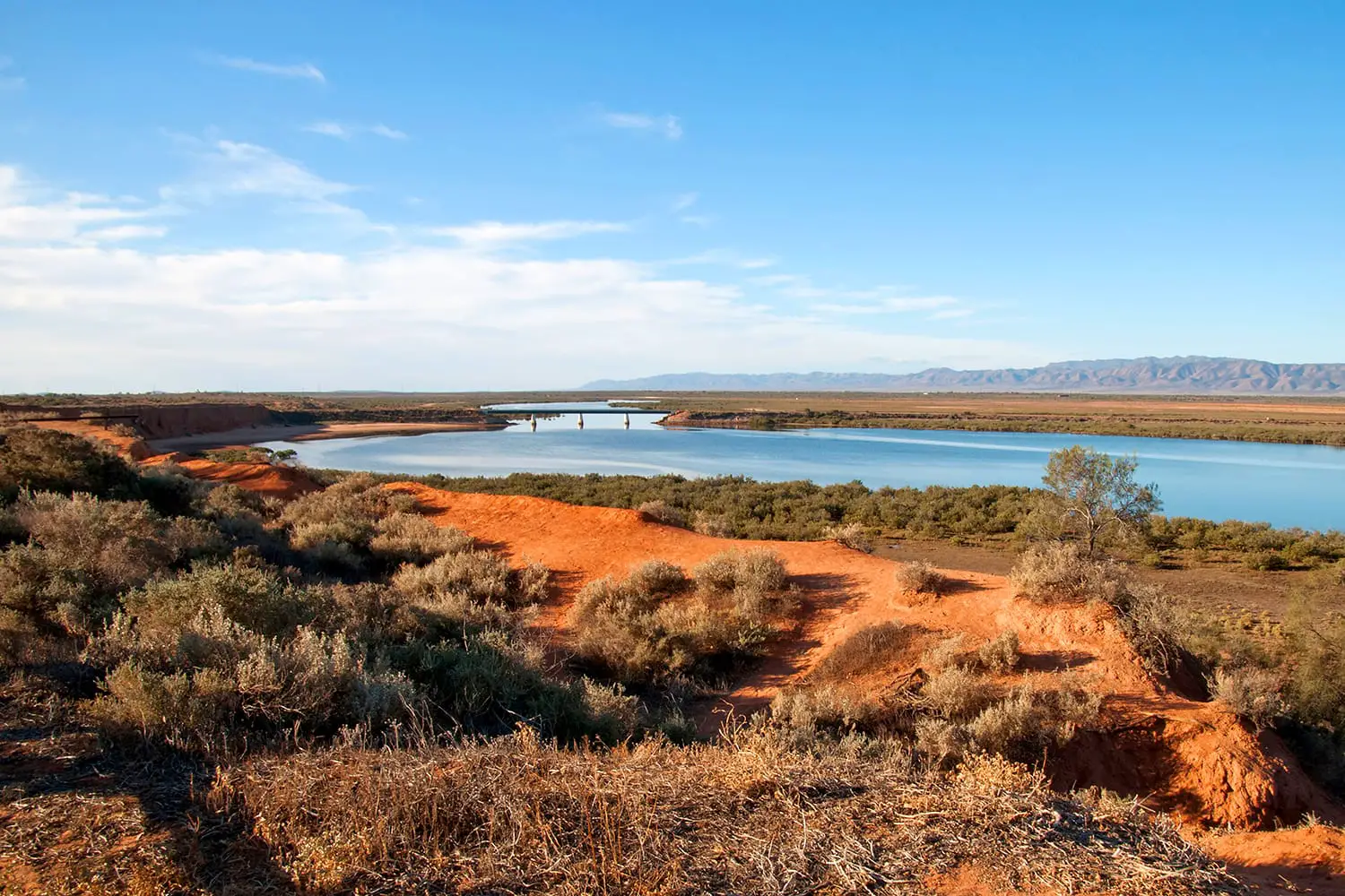 Port Augusta South Australia, termination of Spencer Gulf surrounded by desert landscape