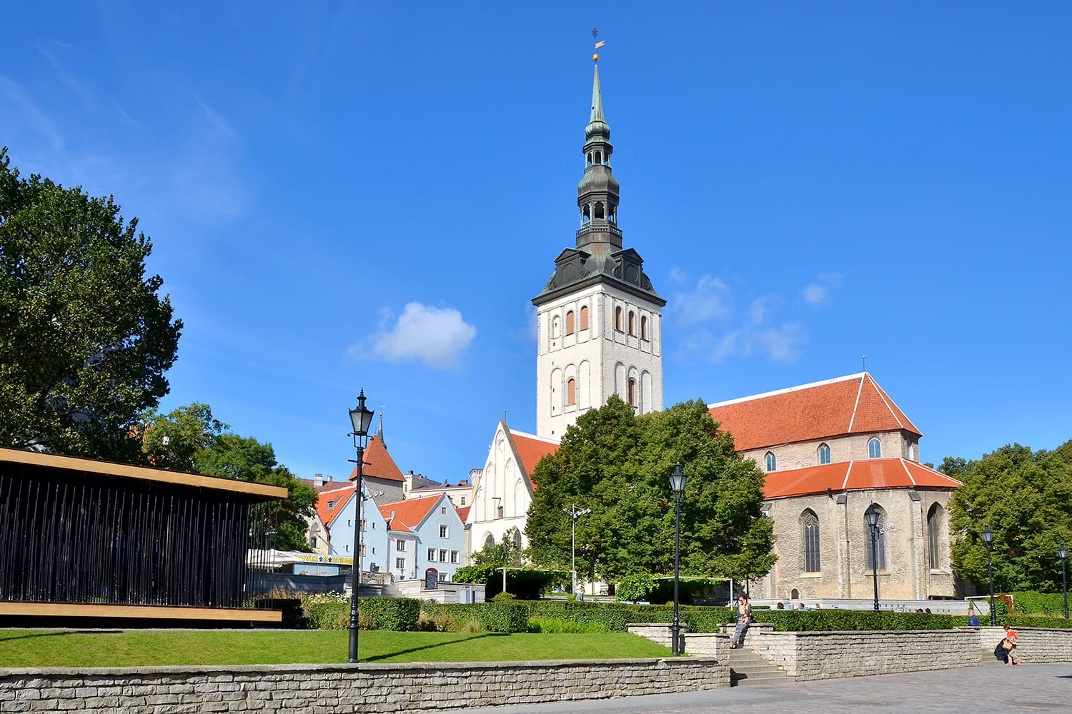 St. Nicholas Church (Niguliste kirik) in old town of Tallinn, Estonia at sunny day