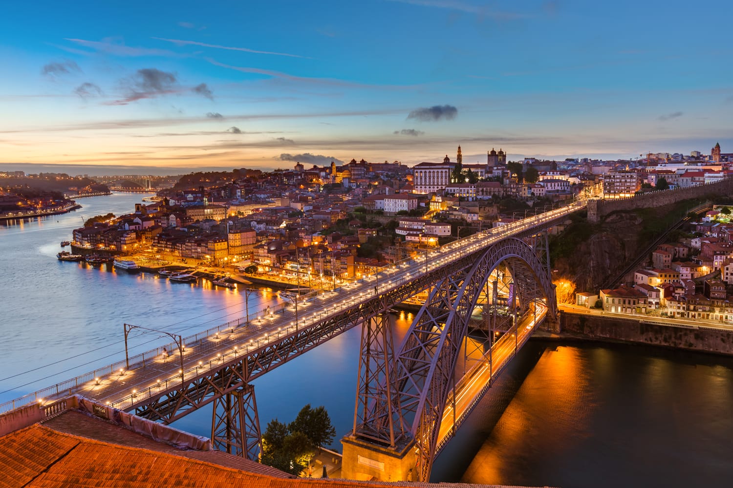 Sunset view over Porto, Portugal