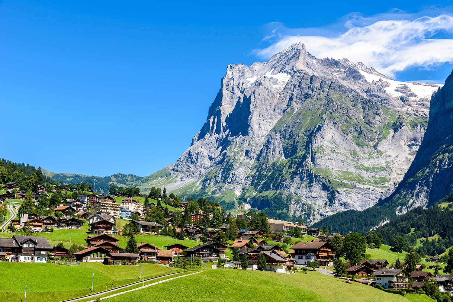 Grindelwald - beautiful village in mountain scenery - Switzerland