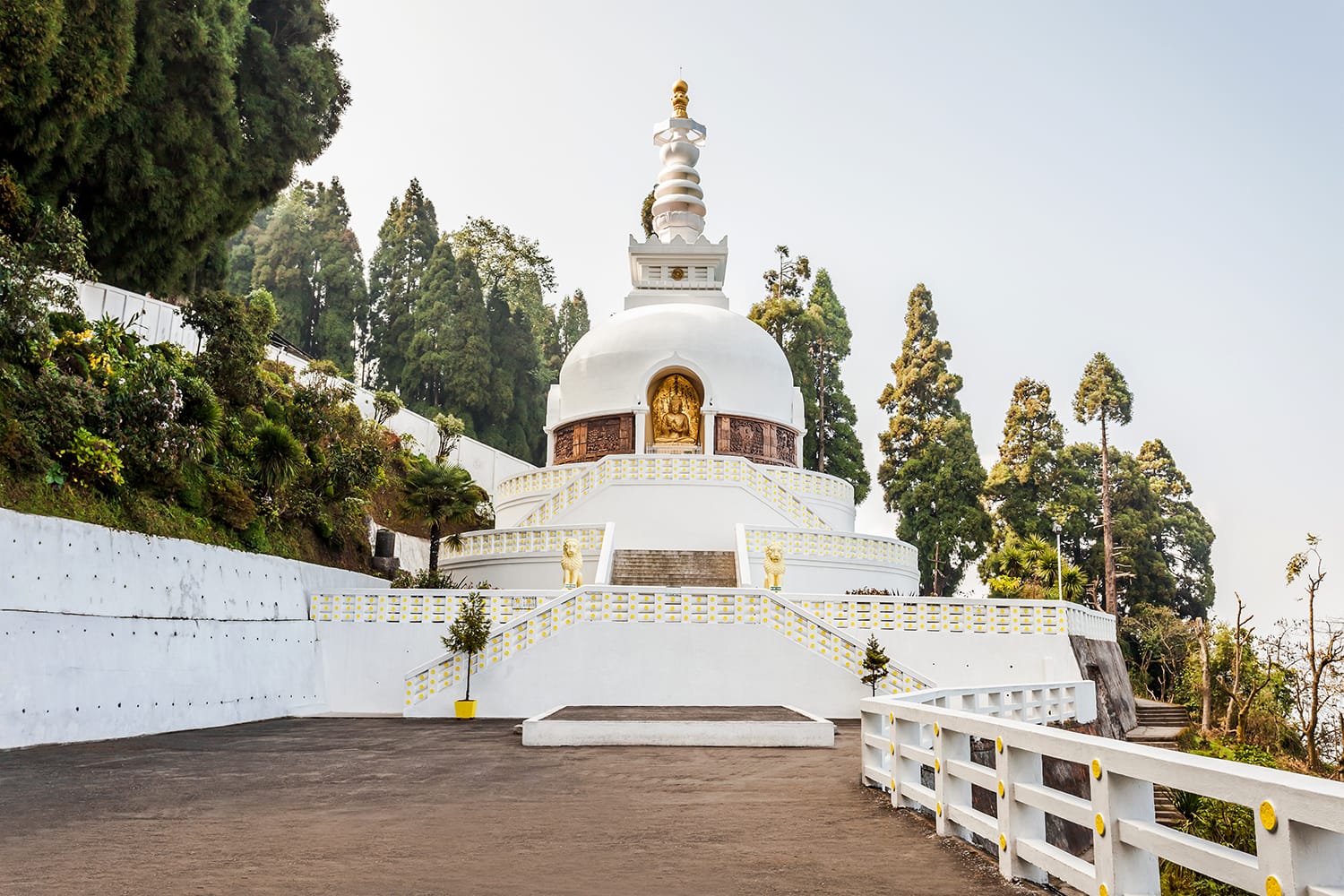 Japanese World Peace Pagoda in Darjeeling in India