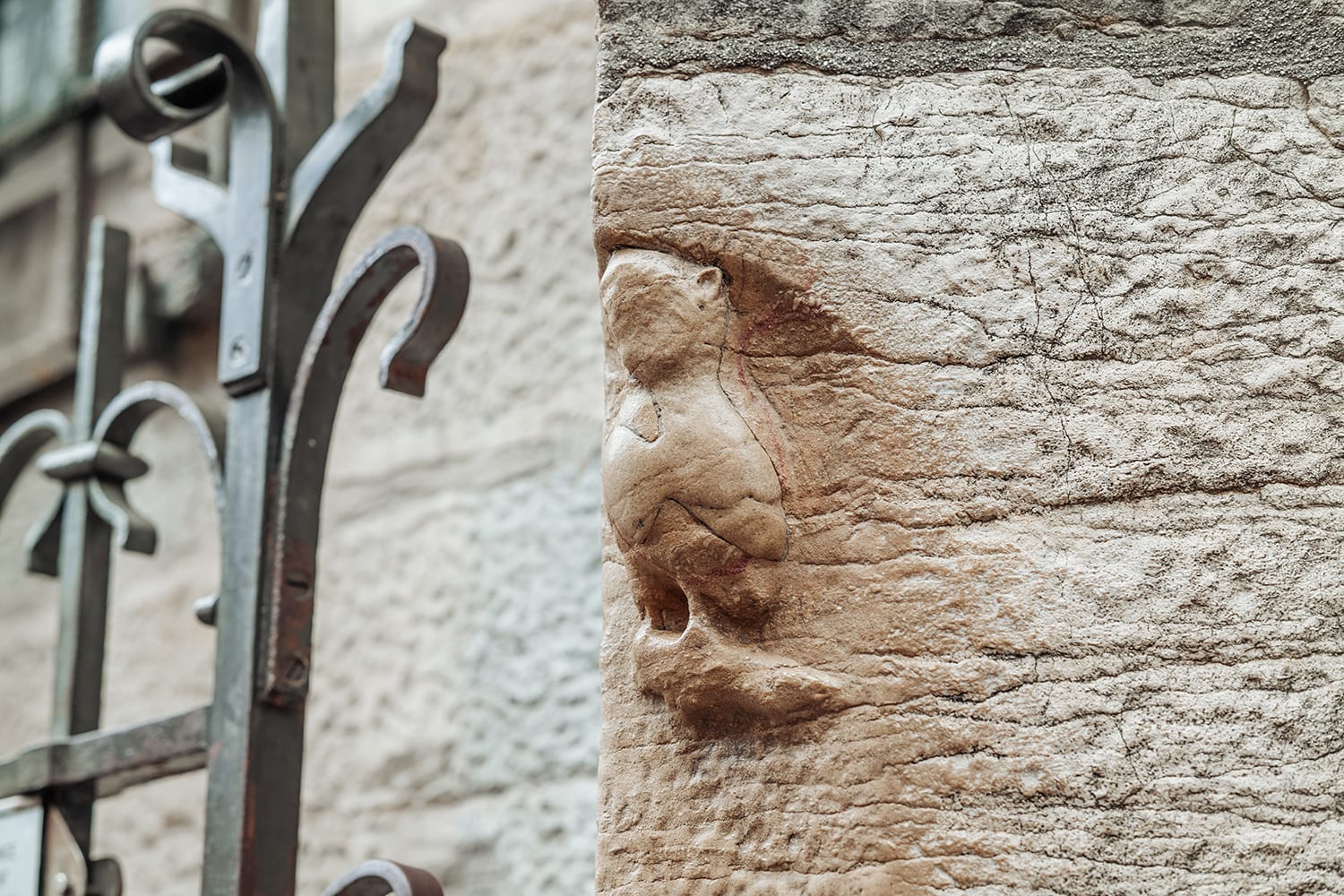 Μαγική κουκουβάγια σκαλισμένη ανάγλυφα στον βόρειο τοίχο του Eglise Notre-Dame de Dijon, Γαλλία
