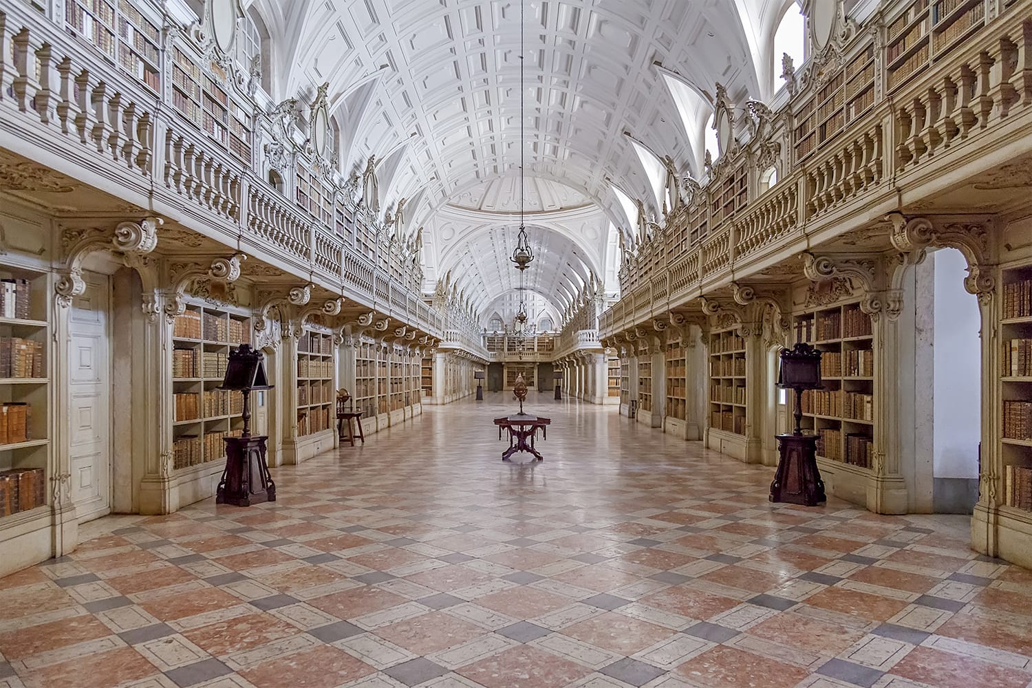 Library of the Mafra National Palace in Portugal