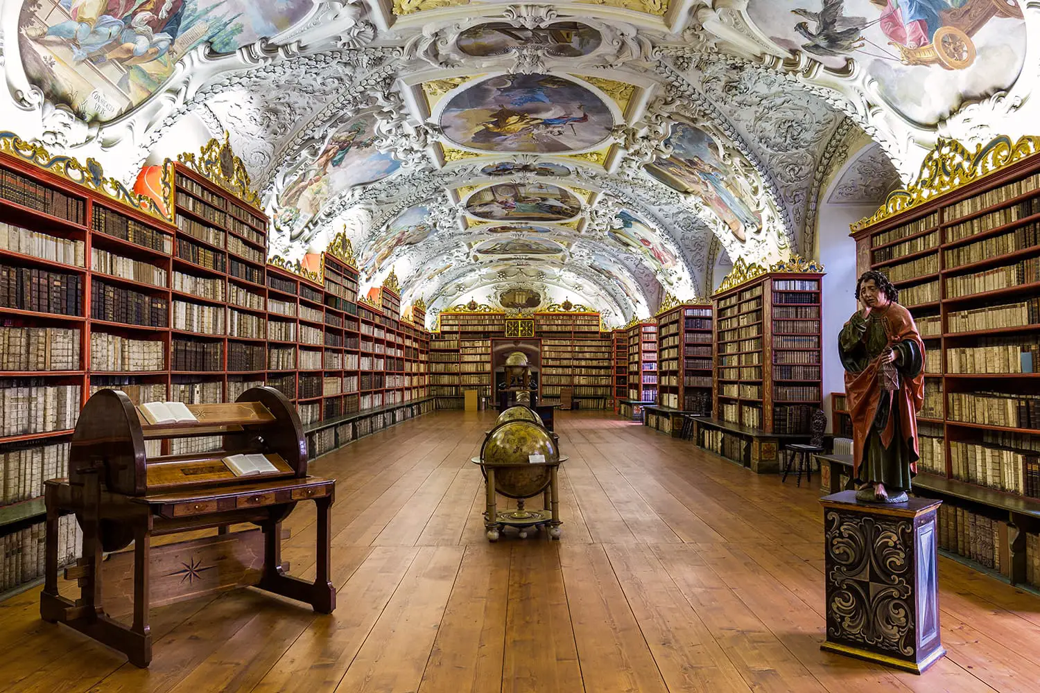 Historical library of Strahov Monastery in Prague, Czechia