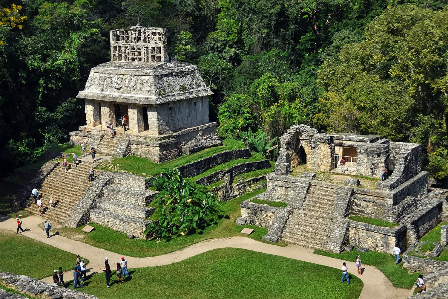 Mayan ruins in Palenque, Chiapas, Mexico. It is one of the best preserved sites, which contains interesting architecture and is popular tourist attraction
