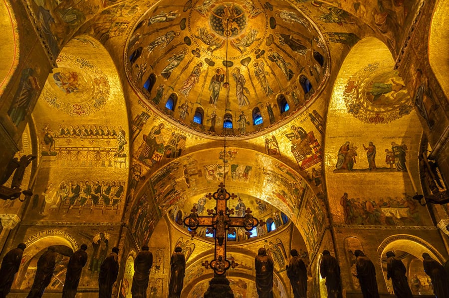 Gold Mosaics at Saint Mark's Basilica in Venice, Italy
