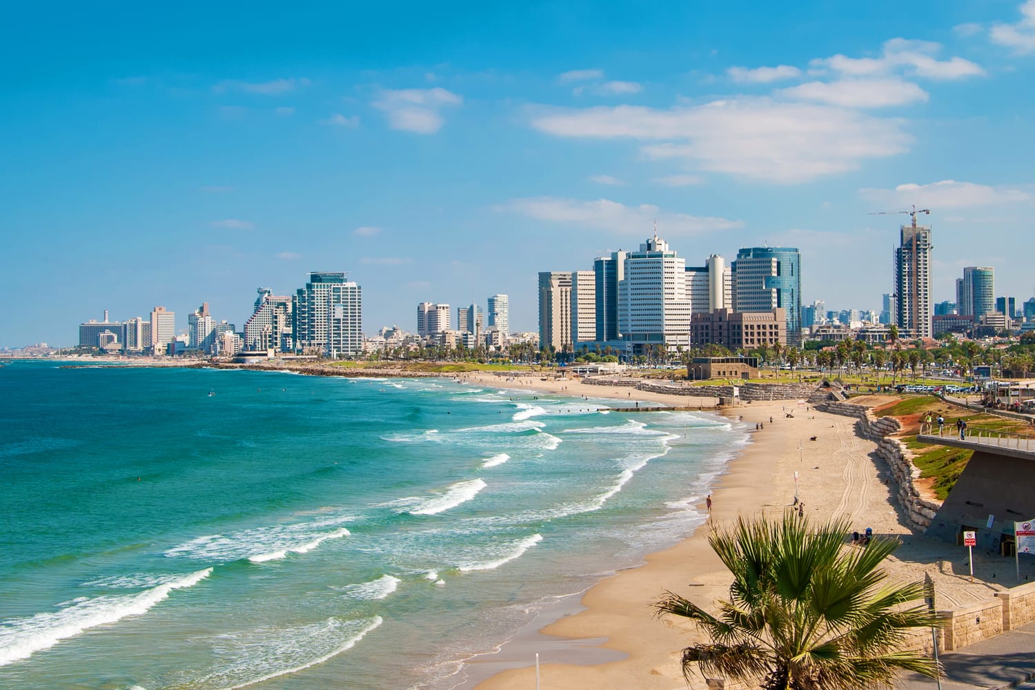 Παραλία και ορίζοντας στο Τελ Αβίβ, Ισραήλ